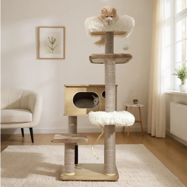 53 Inch Multi-Tier Cat Tree - Scratching Post