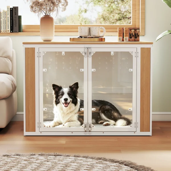 Modern Acrylic Chew-Proof Dog Crate End Table