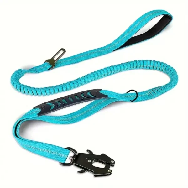 Reflective Shock Absorbing Leashes with Car Seatbelt