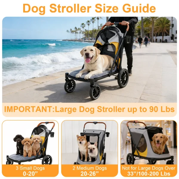 Portable Outdoor Dog Stroller for Large Dogs