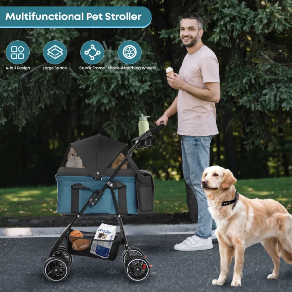 3 in 1 Lightweight Foldable Detachable Pet Stroller