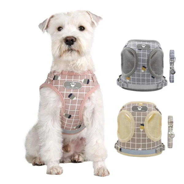 Breathable Reflective Pet Harness with Leash, Collar
