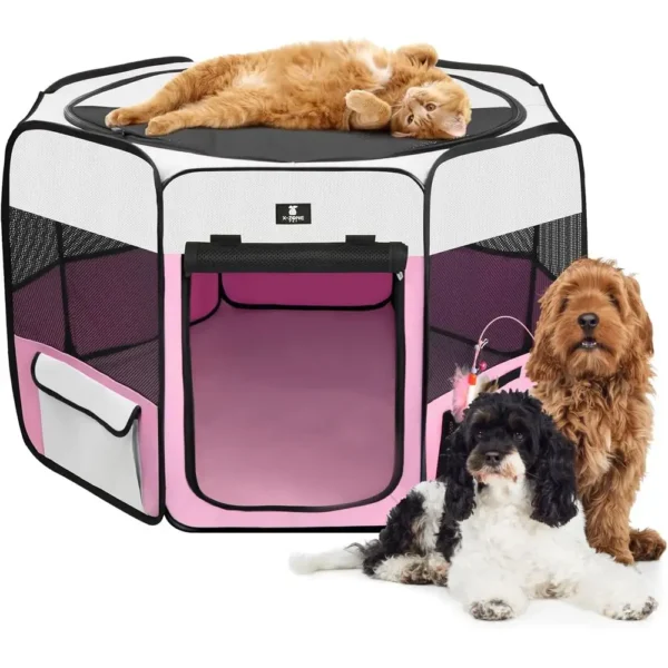 Indoor/Outdoor Pet Exercise Playpen - Portable, Foldable