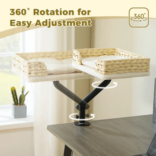 360° Rotatable Adjustable Soft Cat Bed Stand