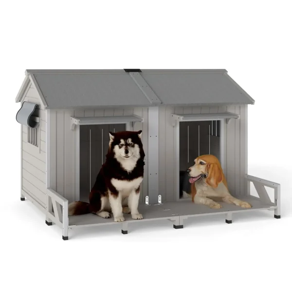 Large Wood Weatherproof Dog House - Asphalt Roof
