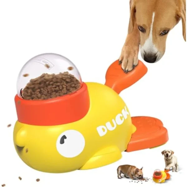 Interactive Duck-Shaped Puzzle Dog Treat Dispenser