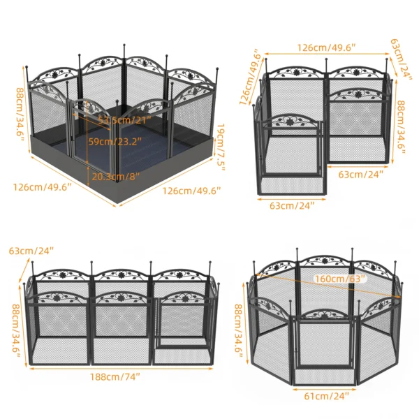8-Panels Heavy Duty Indoor-Outdoor Metal Dog Playpen