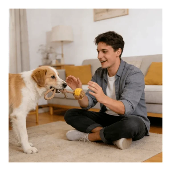 Bite Resistant Toy Ball -Tug Rope Knot