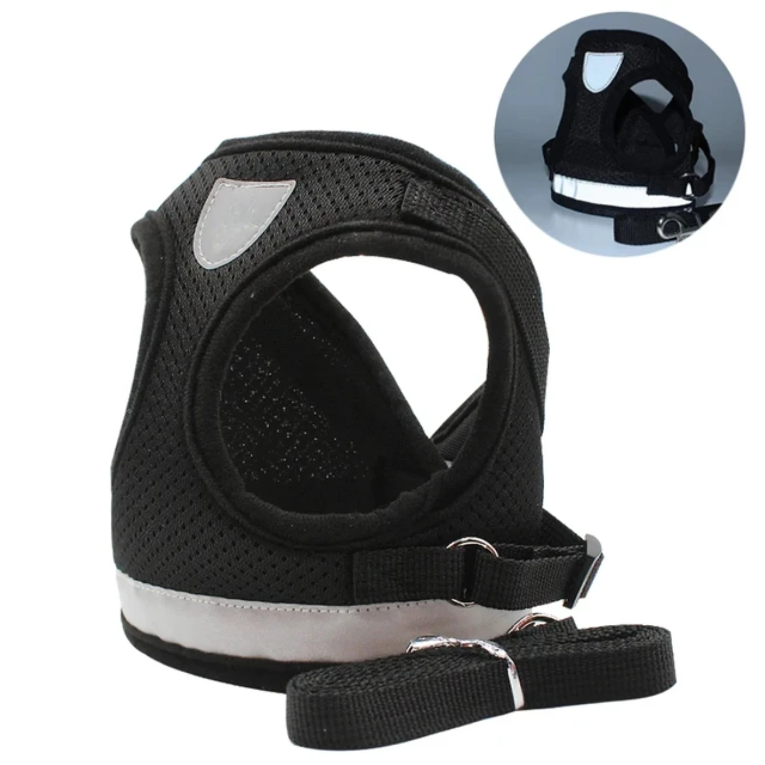 Pet Harness - Adjustable Leash, Reflective Safety Mesh