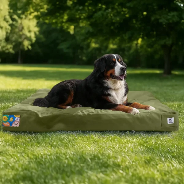 42-Inch Indestructible Waterproof Canvas Outdoor Dog Bed