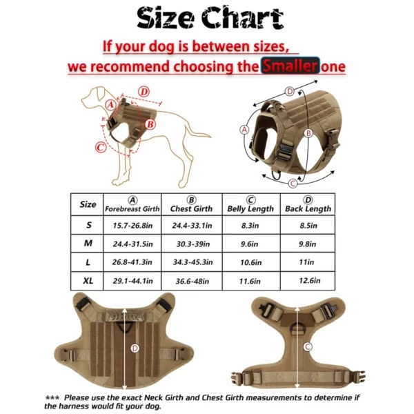 Adjustable Tactical Nylon Dog Vest Harness Set
