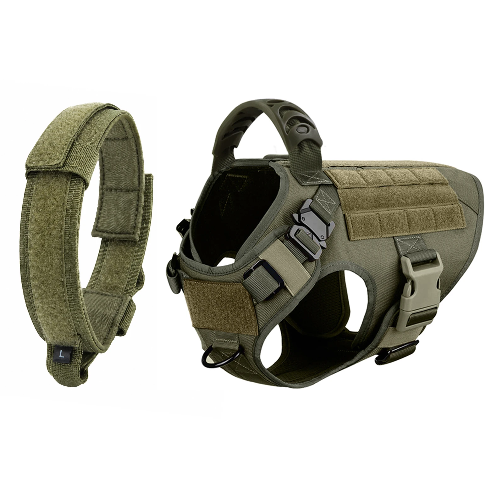 Adjustable Tactical Nylon Dog Vest Harness Set - Image 4