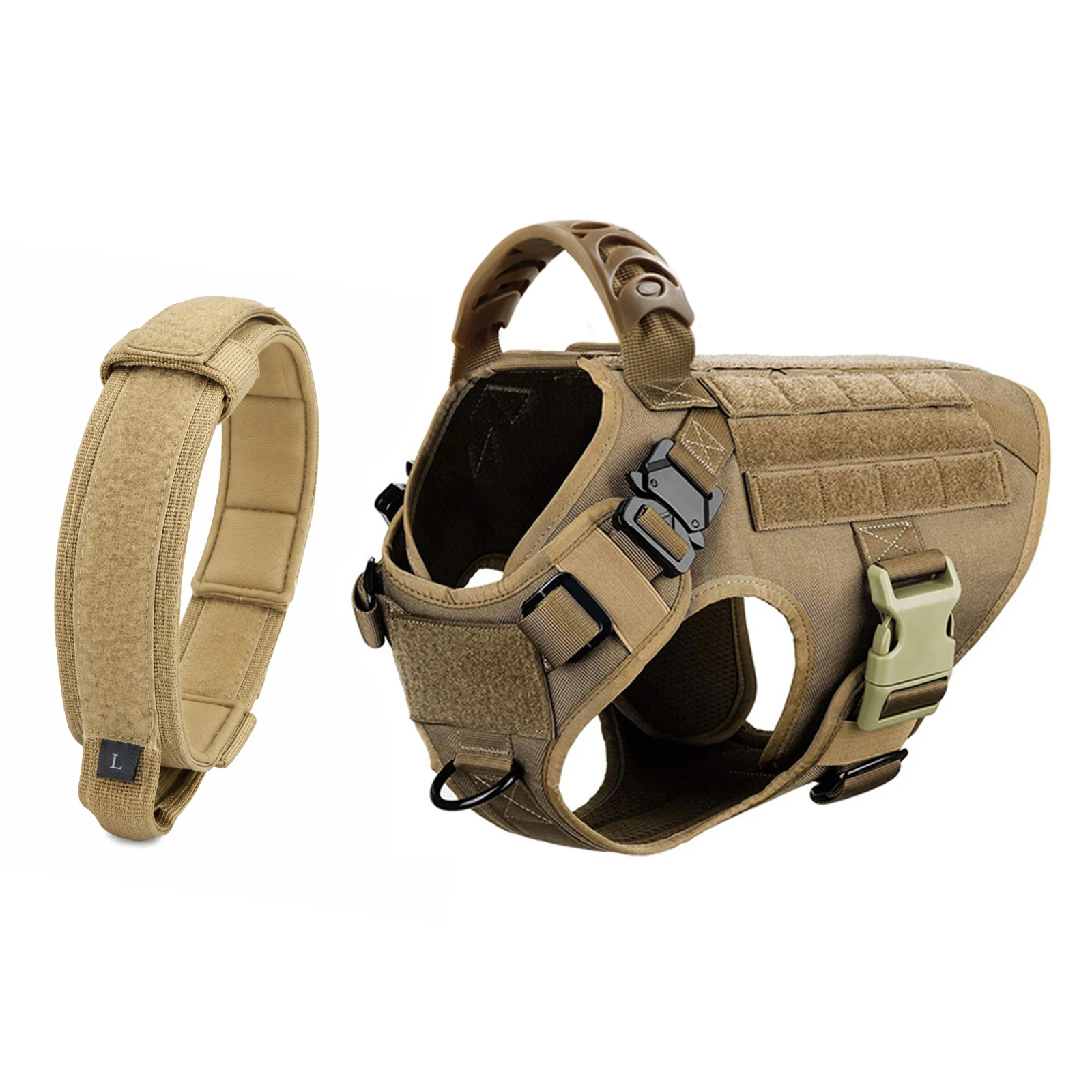 Adjustable Tactical Nylon Dog Vest Harness Set - Image 3