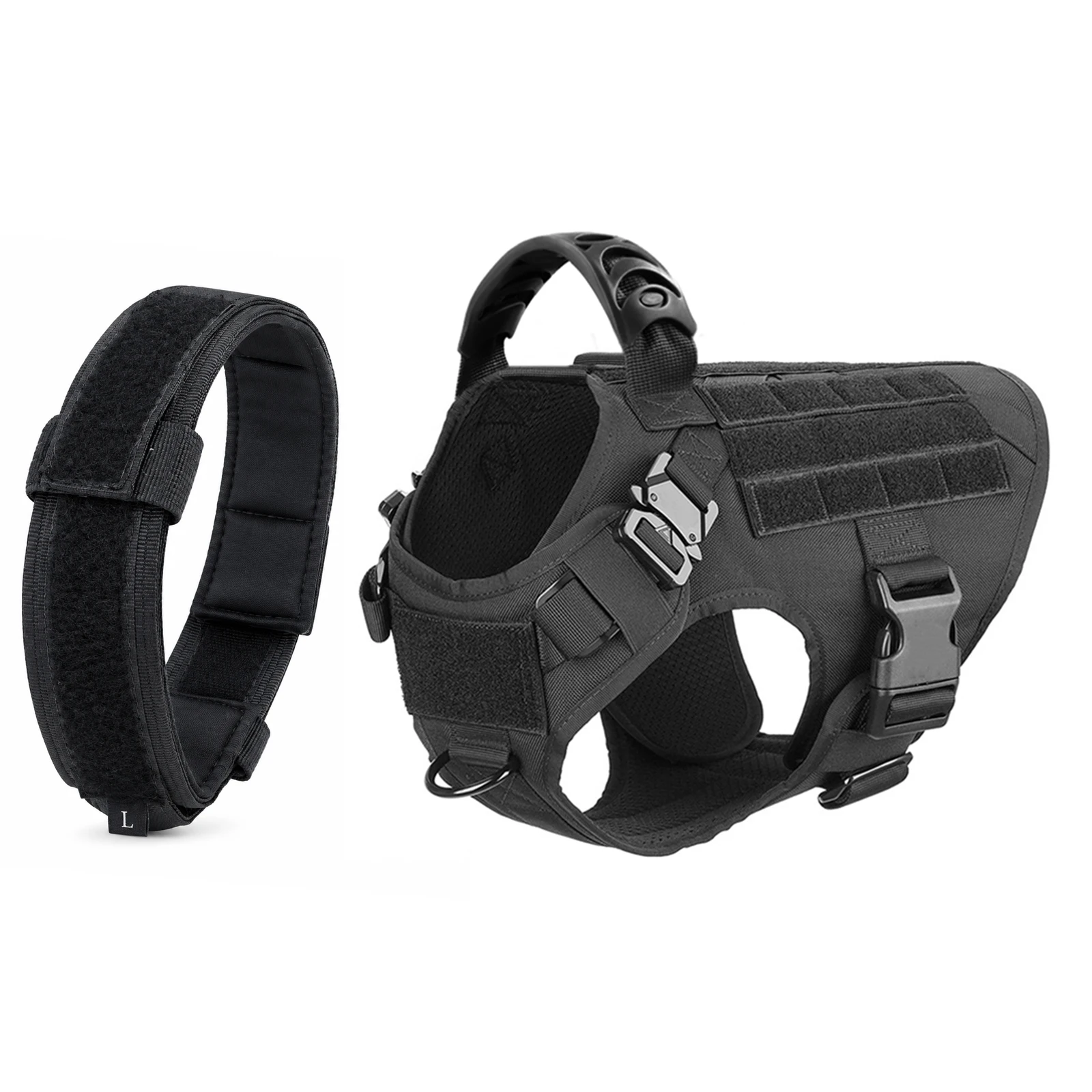 Adjustable Tactical Nylon Dog Vest Harness Set - Image 5